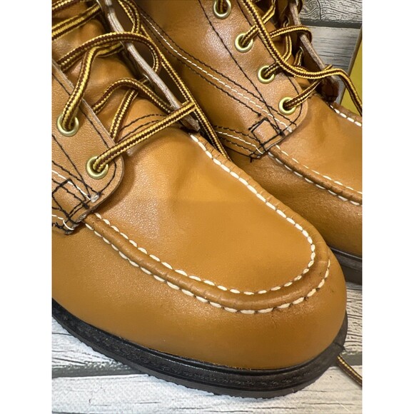 American sportsman Boots Mens Size 10 Vintage Brown Leather Lace Steel Toe Work - Picture 4 of 12